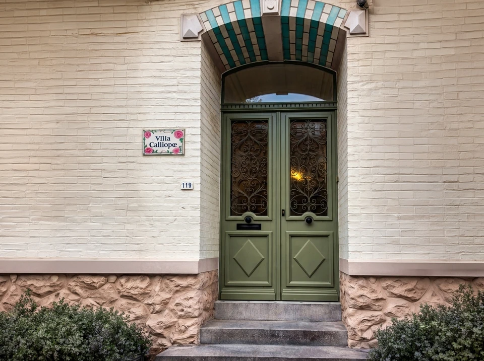 Atelier de menuiserie intérieur avec artisan en équipement de sécurité travaillant sur établi